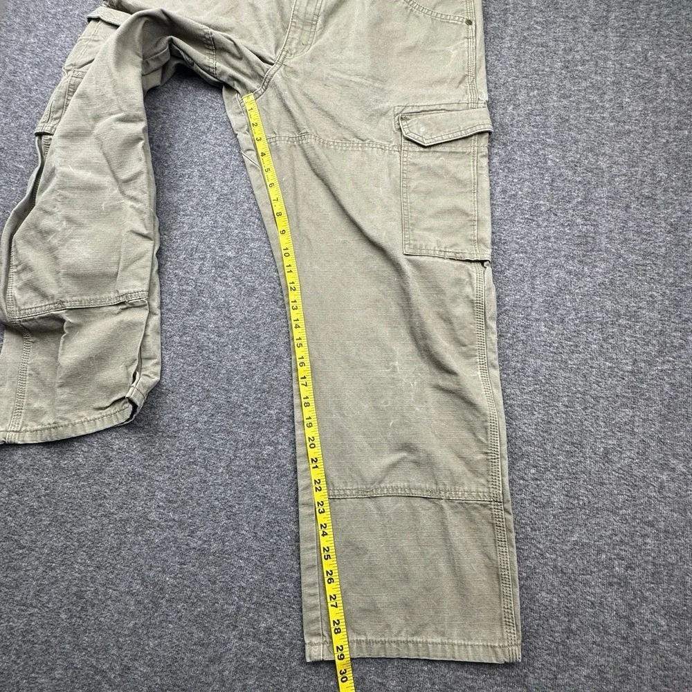 Wrangler Riggs Canvas Double Knee Cargo‎ Pants Green Carpenter Men's 38x30 Work